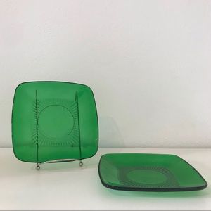 Charm Green Forest Depression Glass Plates